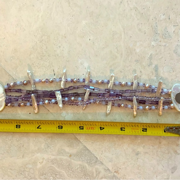 Beautiful Pearl & Amethyst Bracelet - Picture 4 of 5